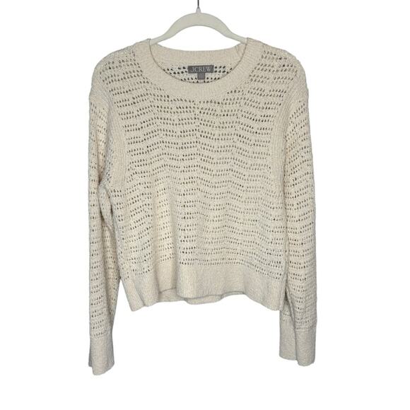 J. Crew Pointelle Crewneck Sweater - Picture 2 of 11